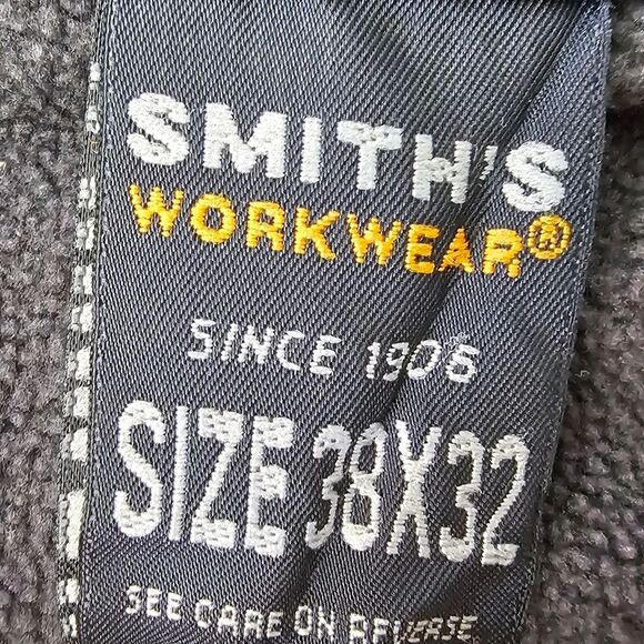 Smith's Workwear Fleece Lined Pants 38x32 Black Warm Outdoor Carpenter Utility - Picture 7 of 11
